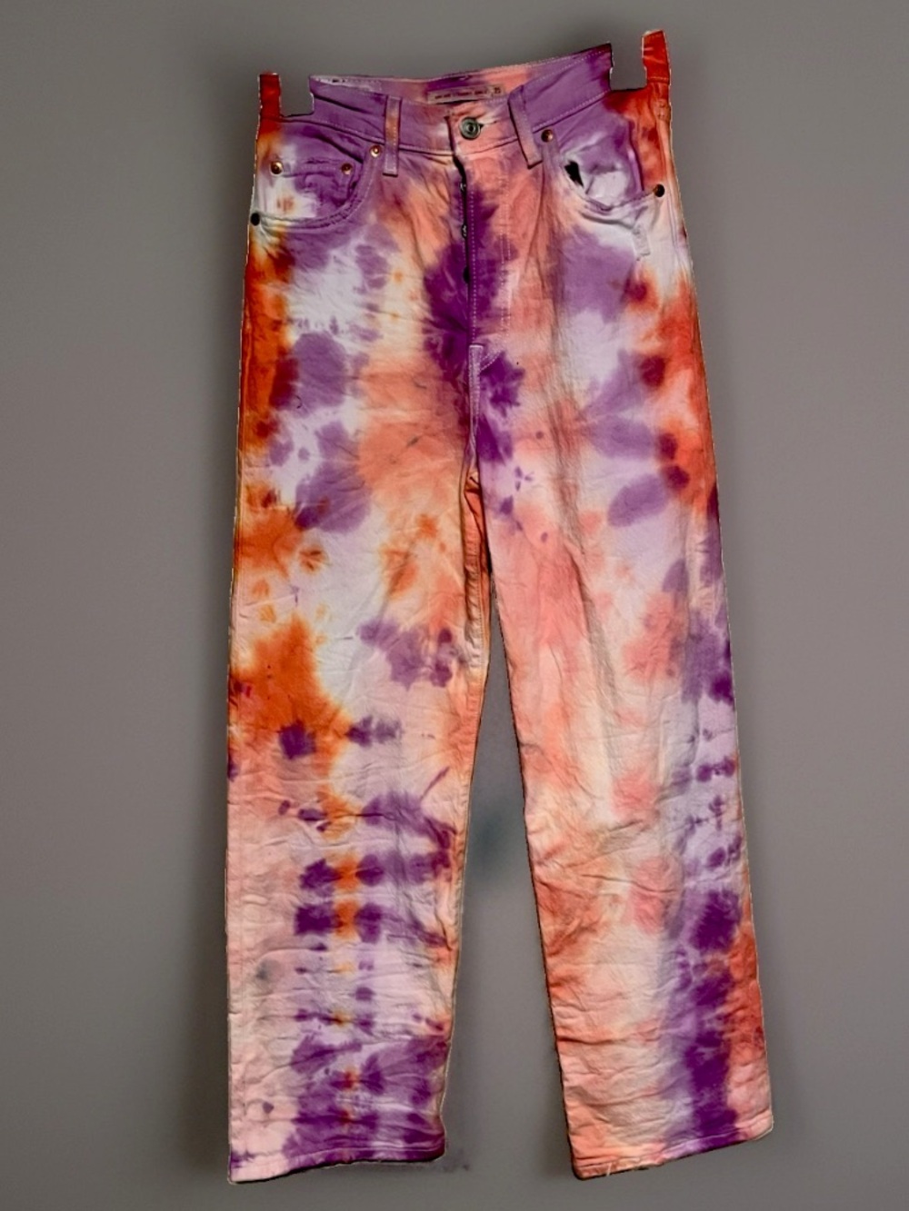 NWT Levi’s Premium Ribcage Straight Ankle W25 Hand-Dyed Custom Jeans